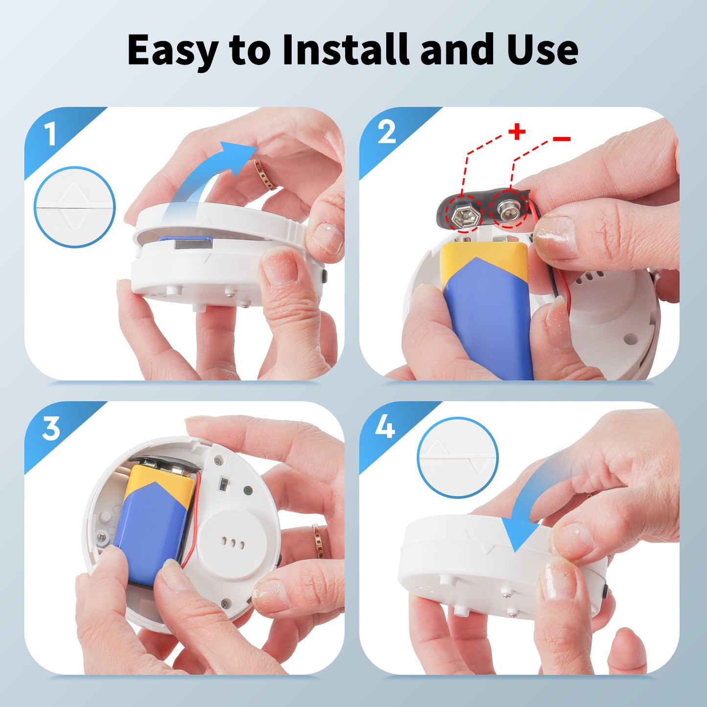 Geevon 2 Pack Water Leak Detectors for Home, 135dB Water Leak Sensor Flood Detection Water Alarms for Basements, Bathrooms, Kitchens, Garages, and Attics, Battery-Operated (Battery Included)