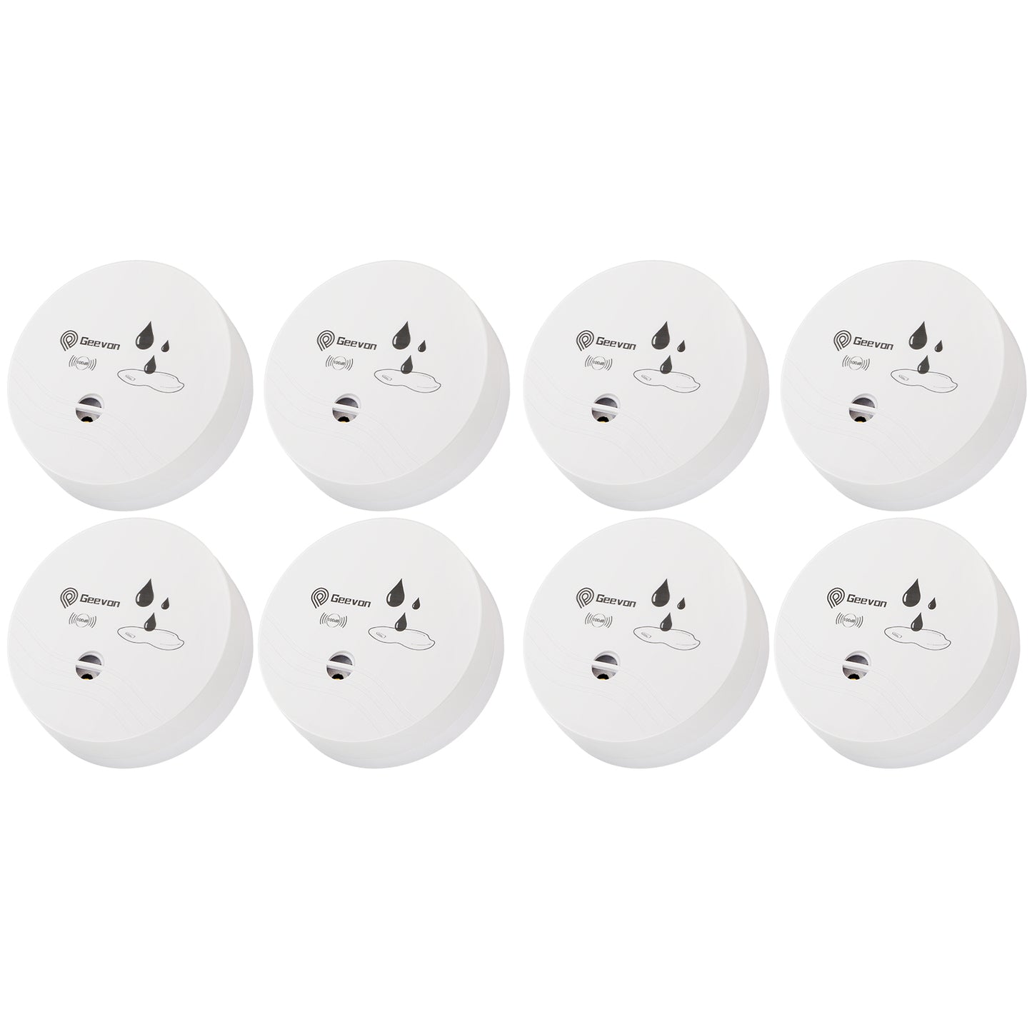 Geevon 8 Pack Water Leak Detectors for Home, 100dB Water Sensor Alarm Leak Detector for Basements, Bathrooms, Kitchens, Garages, Battery-Operated (Battery Included)