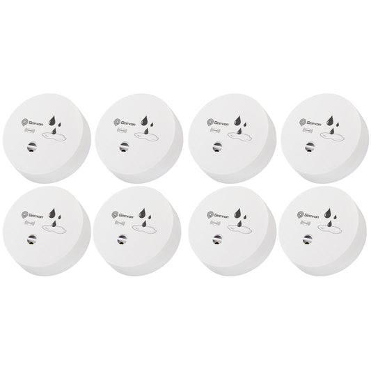 Geevon 8 Pack Water Leak Detectors for Home, 100dB Water Sensor Alarm Leak Detector for Basements, Bathrooms, Kitchens, Garages, Battery-Operated (Battery Included)