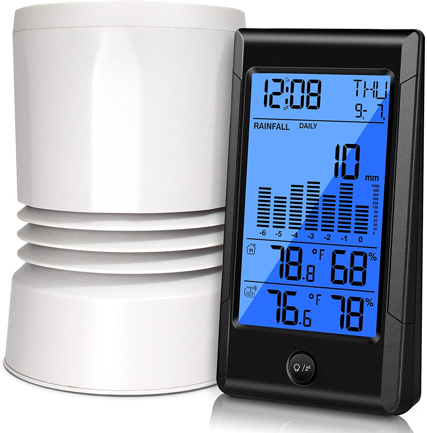 Geevon Weather Station Wireless Indoor Outdoor Thermometer, Large