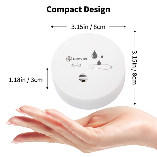 Geevon 10 Pack Water Leak Detectors for Home, 100dB Water Sensor Alarm Leak Detector for Basements, Bathrooms, Kitchens, Garages, Battery-Operated (Battery Included)
