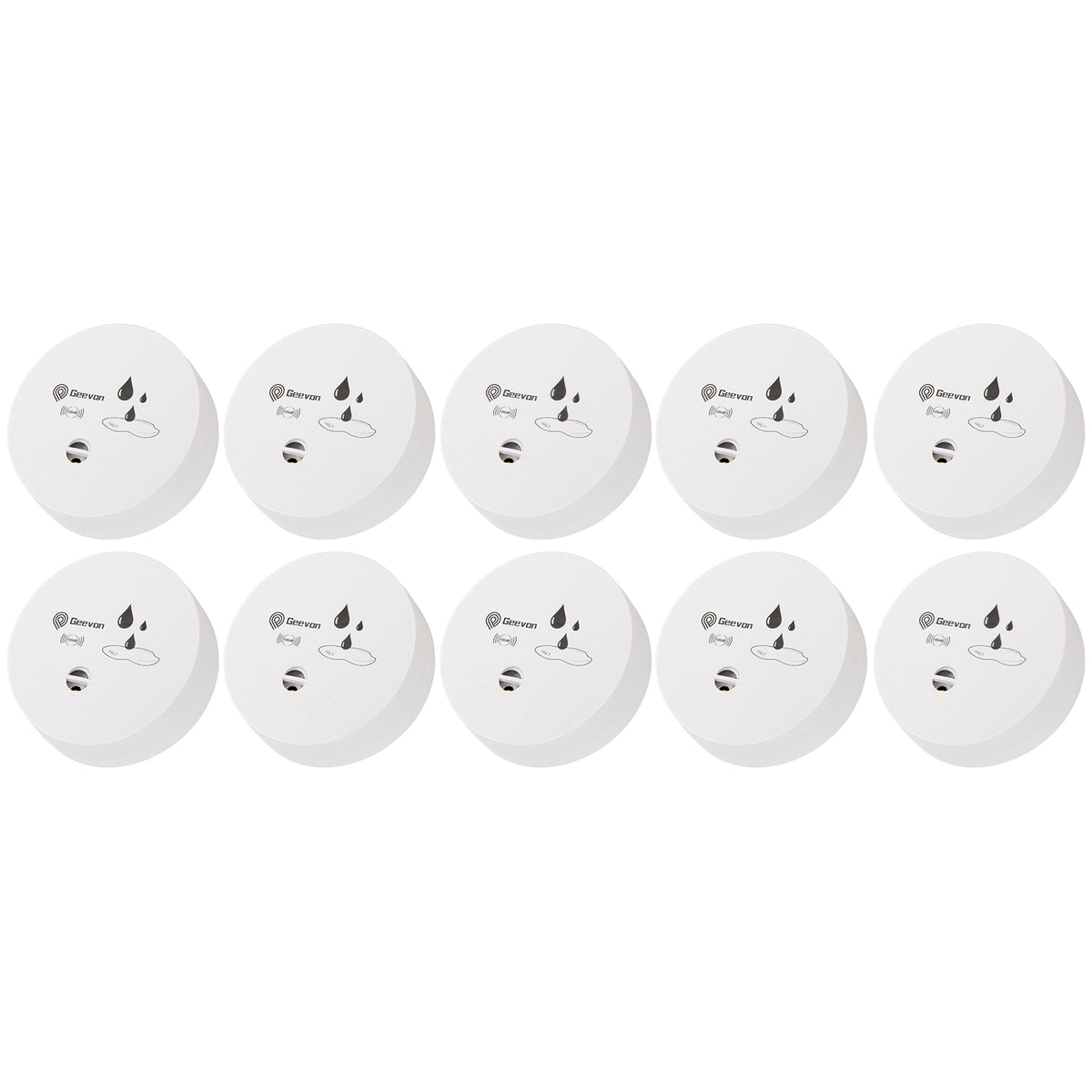 Geevon 10 Pack Water Leak Detectors for Home, 100dB Water Sensor Alarm Leak Detector for Basements, Bathrooms, Kitchens, Garages, Battery-Operated (Battery Included)