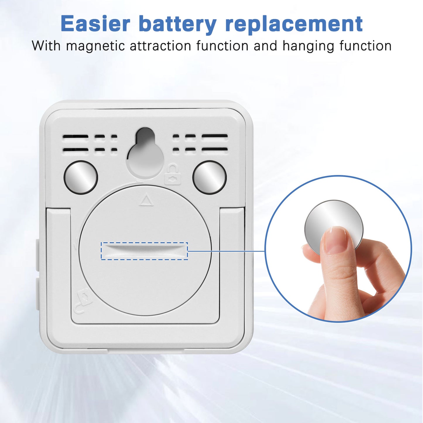 Geevon 4 Pack Digital Hygrometer Indoor Thermohygrometer , Room Thermometer Humidity Meter with Time for Home, Bedroom, Baby Room, Office, Greenhouse, Cellar (White)