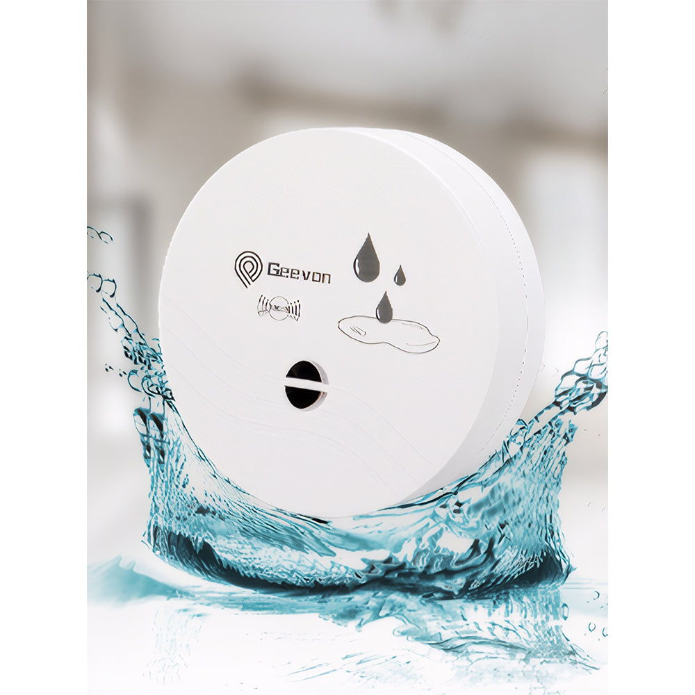 Geevon 2 Pack Water Leak Detectors for Home, 100dB Water Sensor Alarm Leak Detector for Basements, Bathrooms, Kitchens, Garages, Battery-Operated (Battery Included)