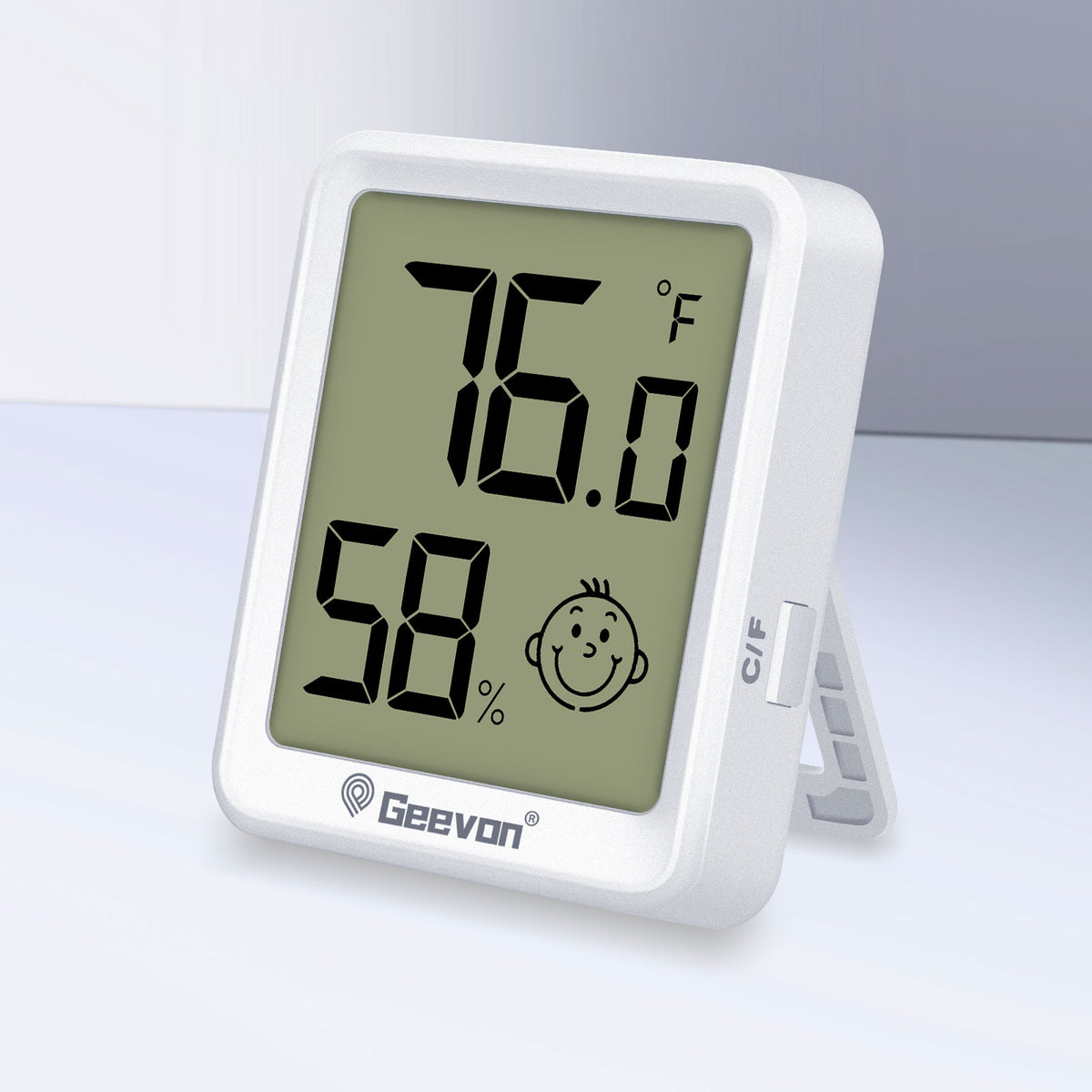 Geevon 4 Pack Digital Hygrometer Indoor Thermohygrometer , Room Thermometer Humidity Meter for Home, Bedroom, Baby Room, Office, Greenhouse, Cellar (White)