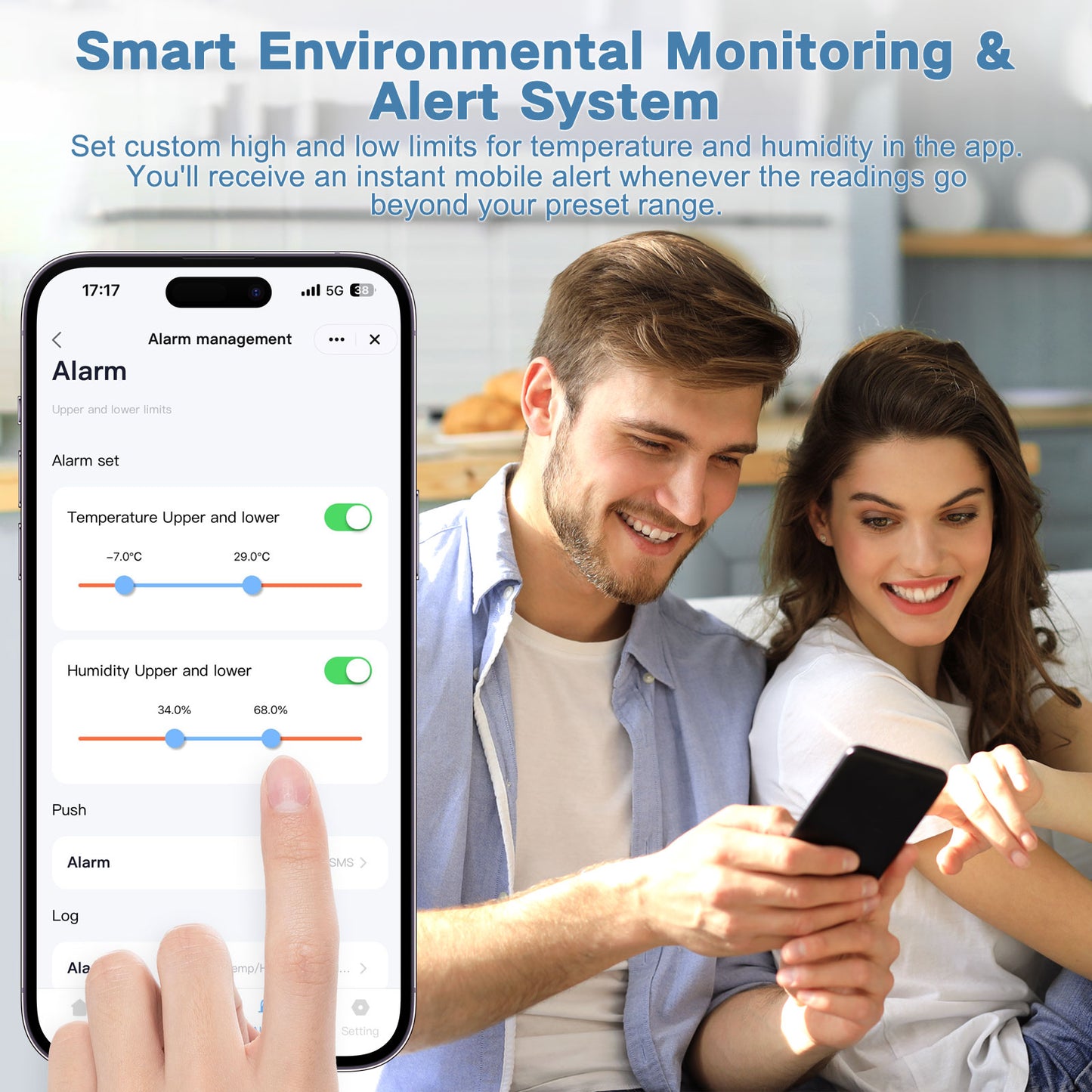 Geevon WiFi Thermometer Hygrometer, Smart Humidity Temperature Sensor with App Notification Alert, Free Data Storage Export, Wireless Remote Monitor for Room Greenhouse Incubator Wine Cellar(2 Pack )