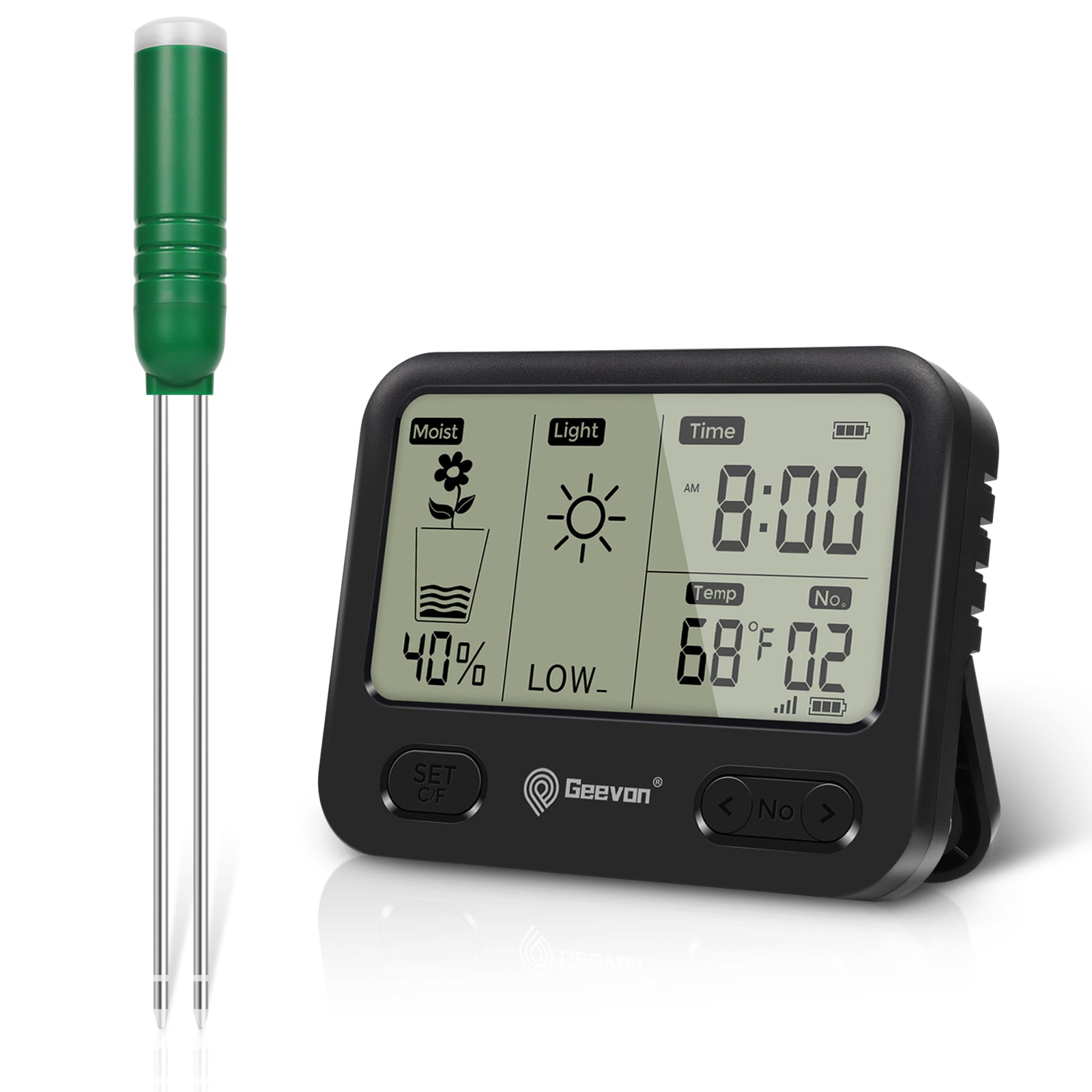 gouevn soil moisture meter Geevon 4-in-1 Plant Soil Moisture Meter with Wireless 492Ft/150M Range – Geevon store