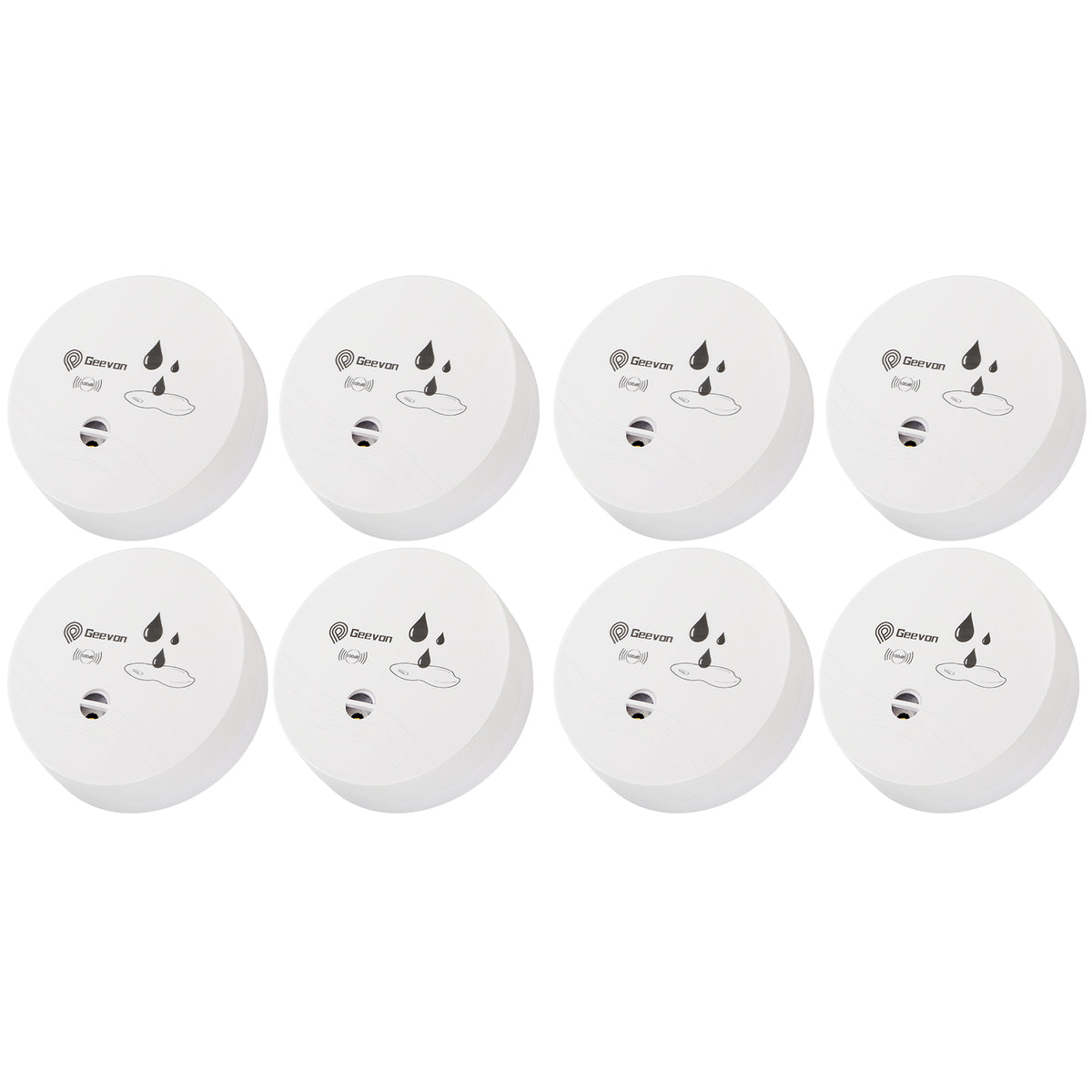 Geevon 8 Pack Water Leak Detectors for Home, 100dB Water Sensor Alarm Leak Detector for Basements, Bathrooms, Kitchens, Garages, Battery-Operated (Battery Included)