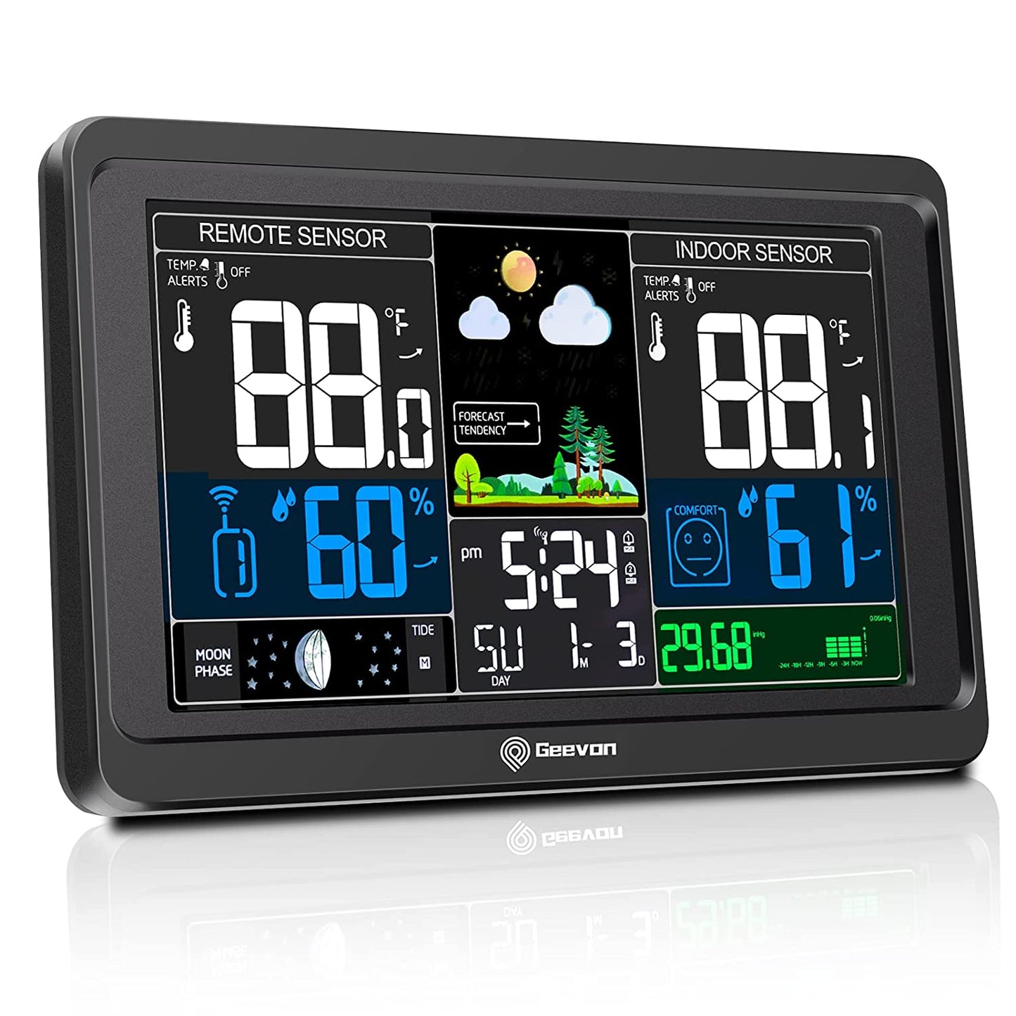 GEEVON BU0992S-0293mn Digital Hygrometer Indoor Thermometer Room